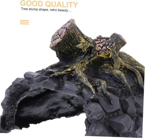 Yardwe esquivar Cueva escondite de Tortugas Cueva escondite de Lagarto Terrario Decorativo Decoración de paisajismo para acuarios y terrarios Animal Juguete Plataforma Flotante Tortuga - Image 2