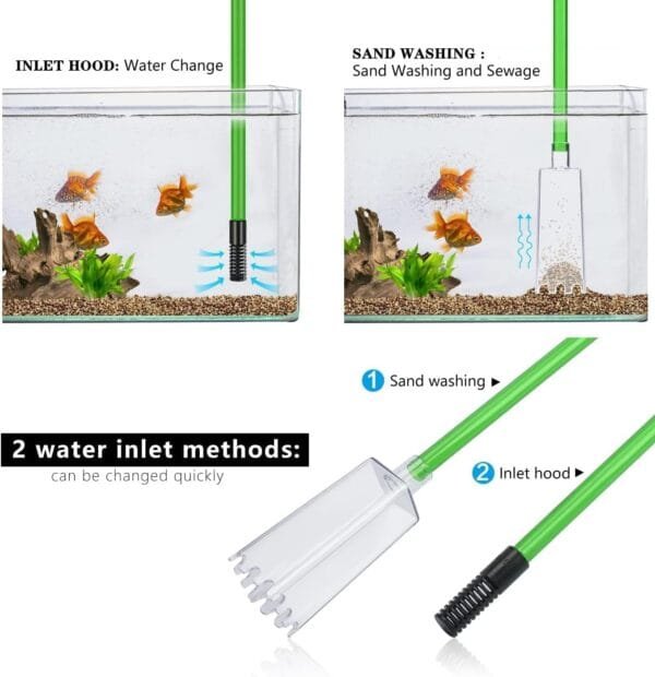Noosverl Sifonador Acuario para Cambio de Agua, Sifonador de Agua, bomba de cambio de agua para tanque de peces, Limpiador de acuario & peceras & grava - Image 4