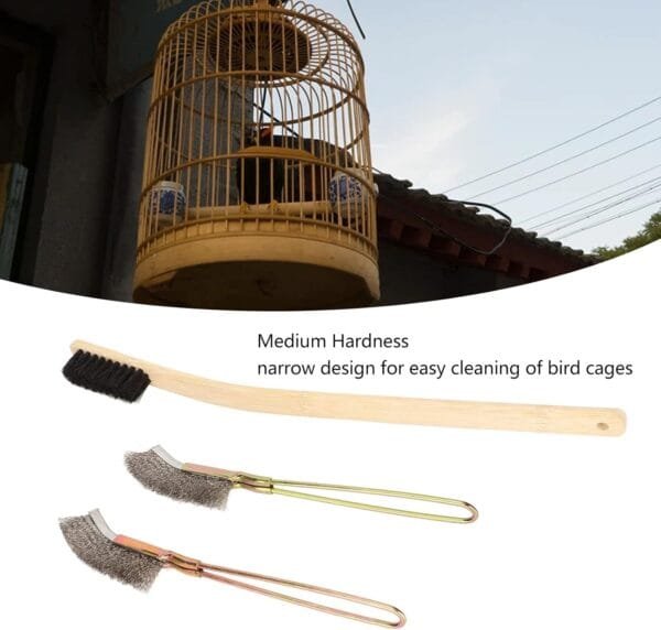 Pssopp Cepillo de Limpieza de Jaula de pájaros de 3 uds, Cepillo de Limpieza Largo con Duradero, Accesorios de Cepillo de Jaula para Mascotas para Mascotas, pájaros, Animales pequeños - Image 5