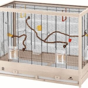 Ferplast Giulietta - Jaula de Madera para 6 pájaros, 81 x 41 x 64 cm, Color Negro