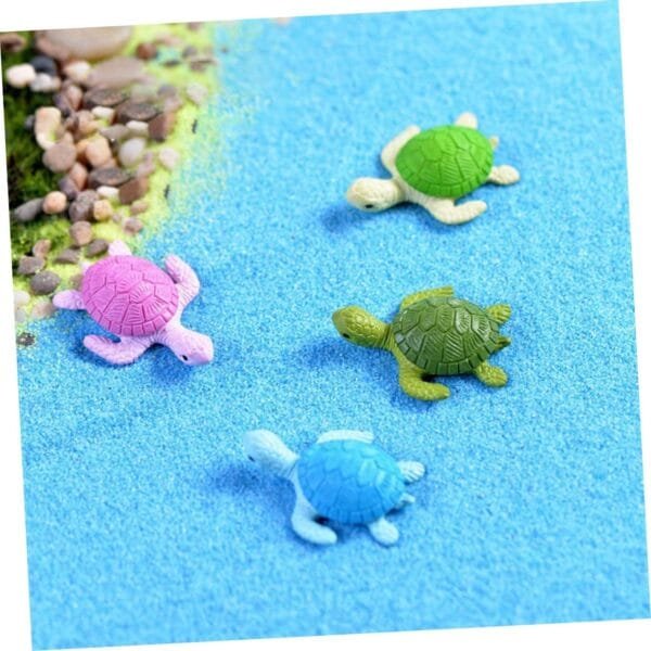 YARNOW 40 Piezas Micro Paisaje Tortuga Pequeñas Tortugas Marinas Pequeños Patos De Goma para Tanques De Tortugas Estatua De Tortuga En Miniatura Juguete Resina Vidrio - Image 2